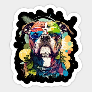 Boxer hippie Sticker